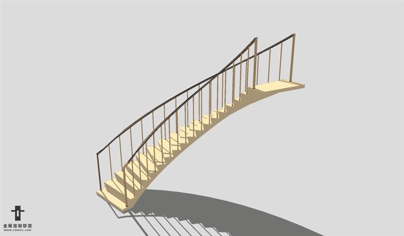 SketchUp草图大师建筑构建楼梯SU模型下载Stairs-010SKP模型