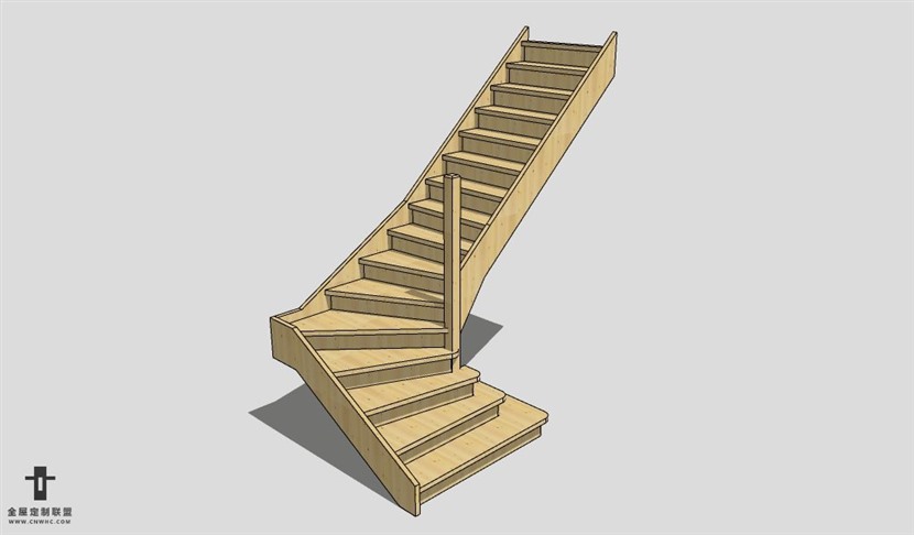 SketchUp草图大师建筑构建楼梯SU模型下载Stairs-014SKP模型