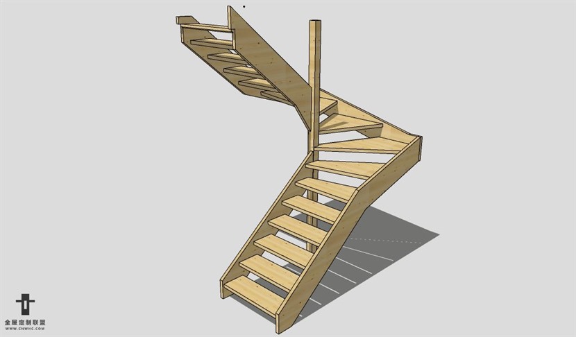 SketchUp草图大师建筑构建楼梯SU模型下载Stairs-015SKP模型