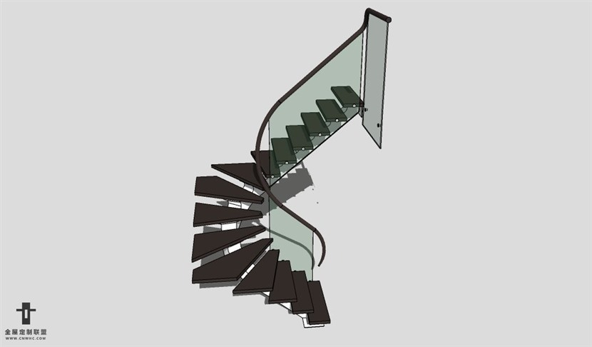 SketchUp草图大师建筑构建楼梯SU模型下载Stairs-017SKP模型