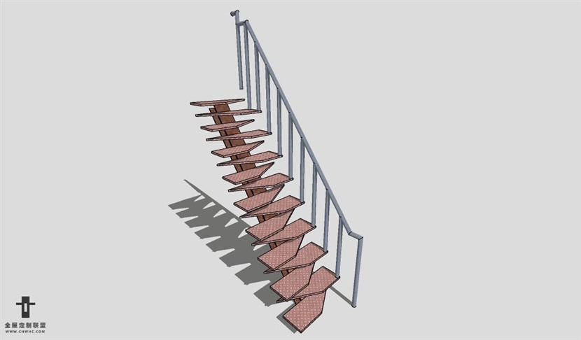 SketchUp草图大师建筑构建楼梯SU模型下载Stairs-020SKP模型