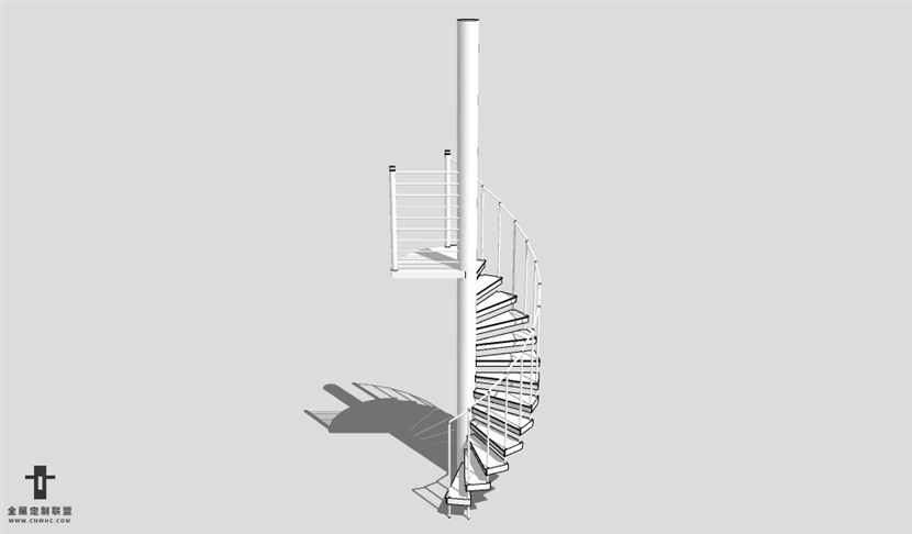 SketchUp草图大师建筑构建楼梯SU模型Stairs-022SKP模型