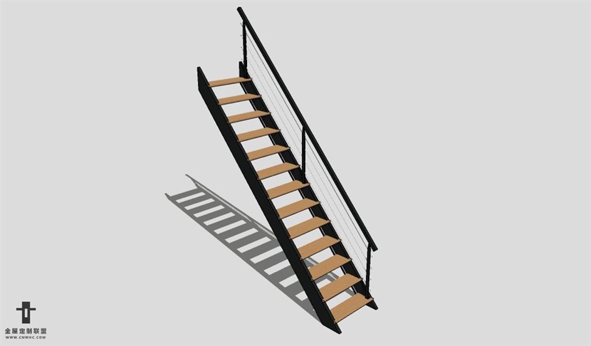 SketchUp草图大师建筑构建楼梯SU模型下载Stairs-023SKP模型