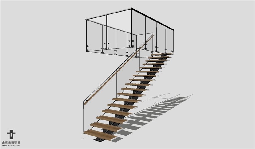 SketchUp草图大师建筑构建楼梯SU模型下载Stairs-024SKP模型