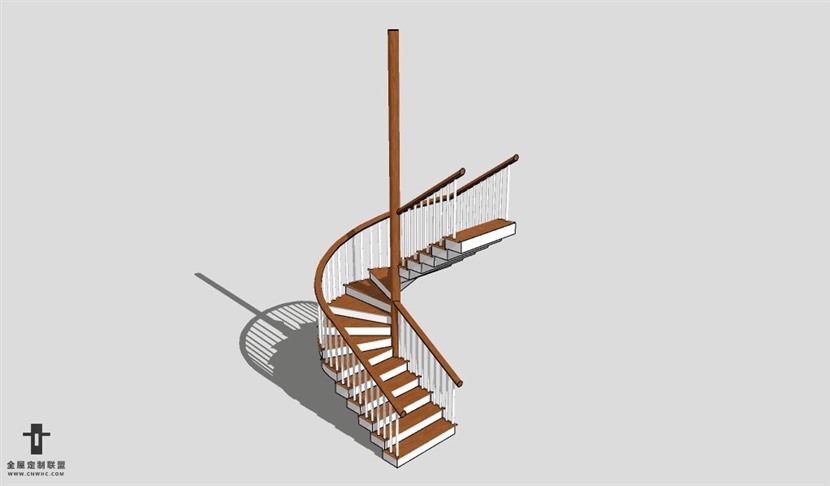 SketchUp草图大师建筑构建楼梯SU模型下载Stairs-026SKP模型