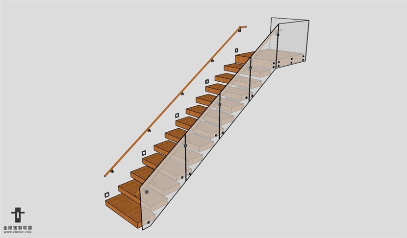 SketchUp草图大师建筑构建楼梯SU模型下载Stairs-027SKP模型