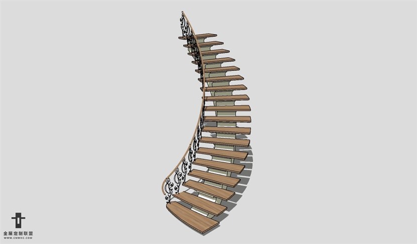 SketchUp草图大师建筑构建楼梯SU模型下载Stairs-028SKP模型