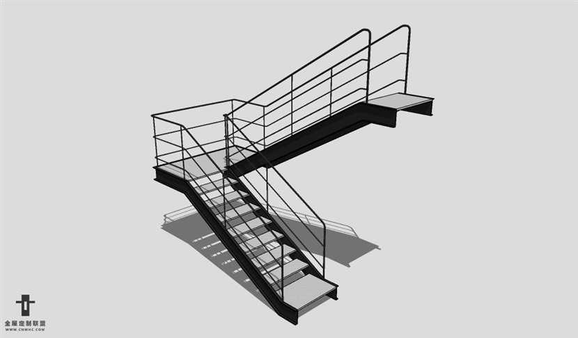 SketchUp草图大师建筑构建楼梯SU模型下载Stairs-029SKP模型