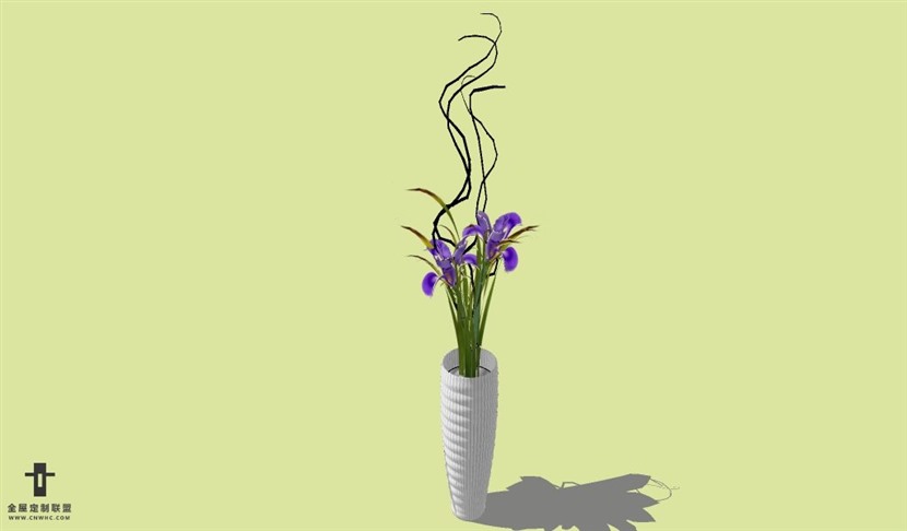 SketchUp草图大师花卉植物花瓶SU模型Vase-003SKP模型