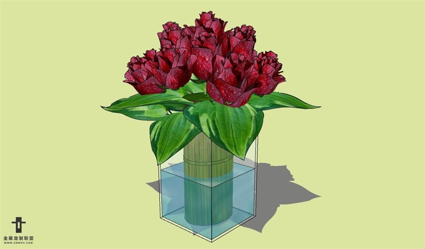 SketchUp草图大师花卉植物花瓶SU模型Vase-006SKP模型