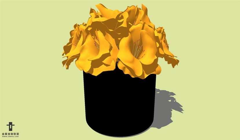 SketchUp草图大师花卉植物花瓶SU模型Vase-007SKP模型