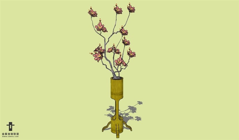 SketchUp草图大师花卉植物花瓶SU模型Vase-021SKP模型