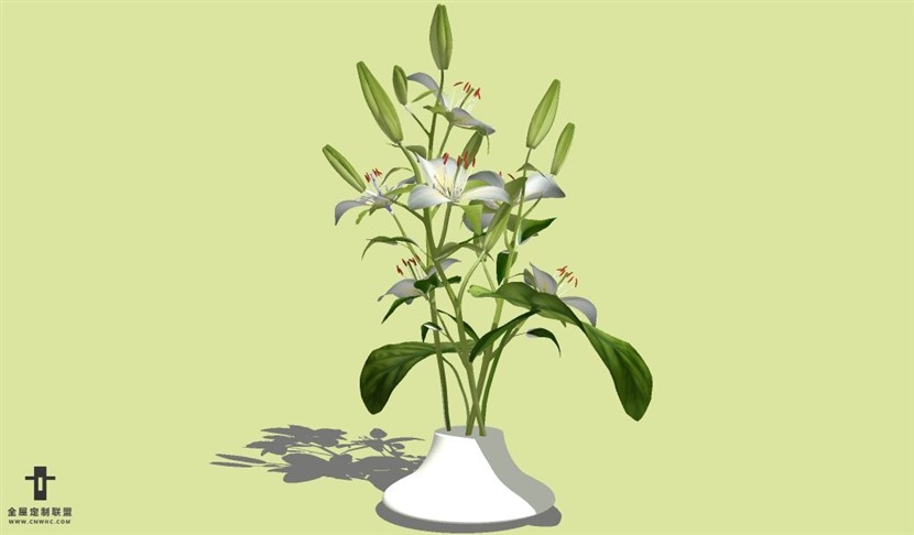 SketchUp草图大师花卉植物花瓶SU模型Vase-022SKP模型