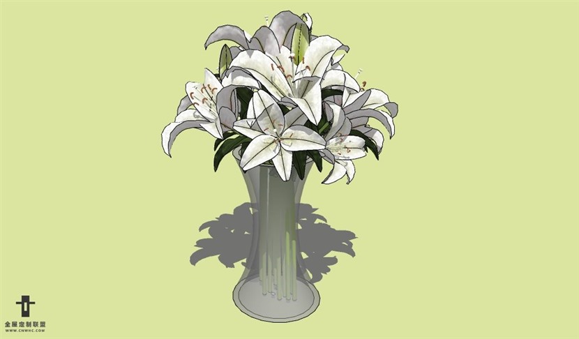 SketchUp草图大师花卉植物花瓶SU模型Vase-024SKP模型