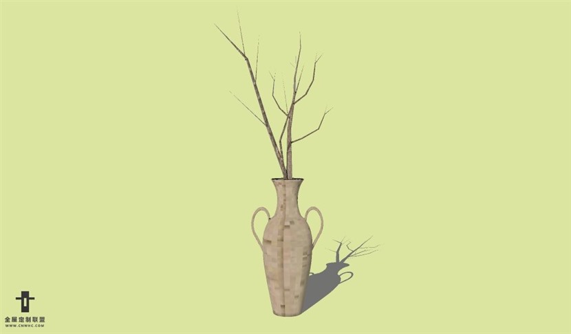 SketchUp草图大师花卉植物花瓶SU模型Vase-027SKP模型