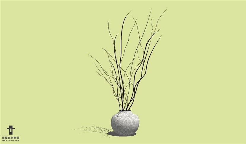 SketchUp草图大师花卉植物花瓶SU模型Vase-028SKP模型