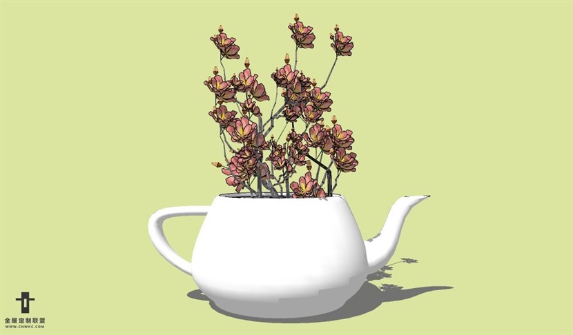 SketchUp草图大师花卉植物花瓶SU模型Vase-032SKP模型