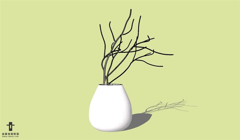 SketchUp草图大师花卉植物花瓶SU模型Vase-033SKP模型