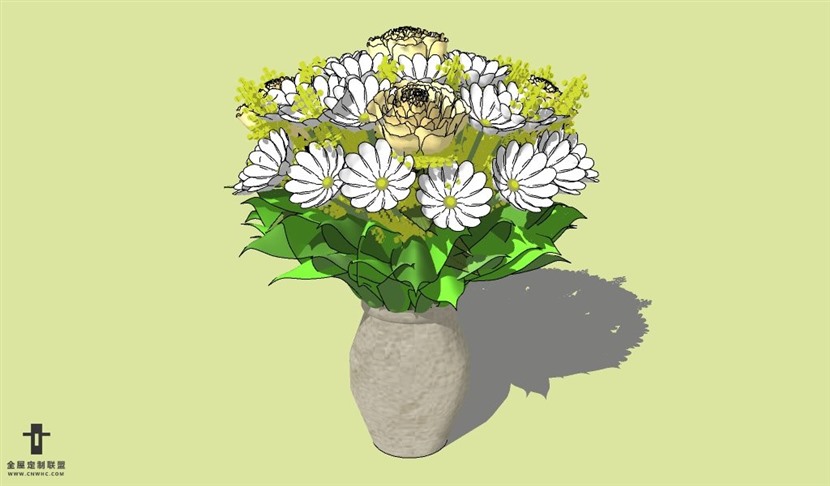 SketchUp草图大师花卉植物花瓶SU模型Vase-038SKP模型