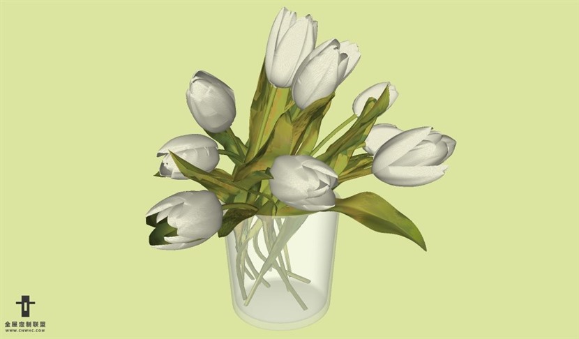 SketchUp草图大师花卉植物花瓶SU模型Vase-039SKP模型