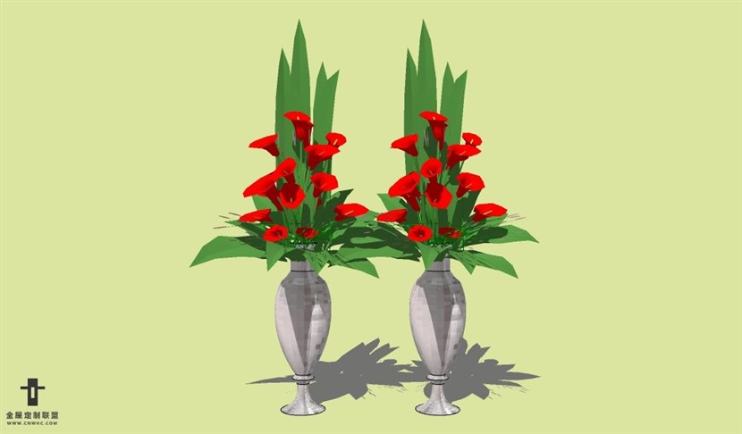 SketchUp草图大师花卉植物花瓶SU模型Vase-040SKP模型