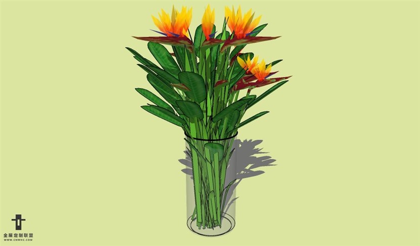 SketchUp草图大师花卉植物花瓶SU模型Vase-041SKP模型