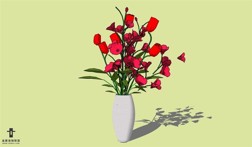 SketchUp草图大师花卉植物花瓶SU模型Vase-042SKP模型