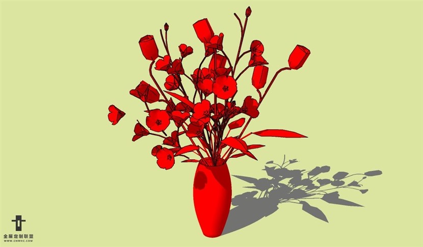 SketchUp草图大师花卉植物花瓶SU模型Vase-043SKP模型