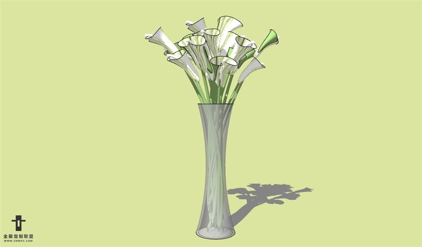 SketchUp草图大师花卉植物花瓶SU模型Vase-044SKP模型