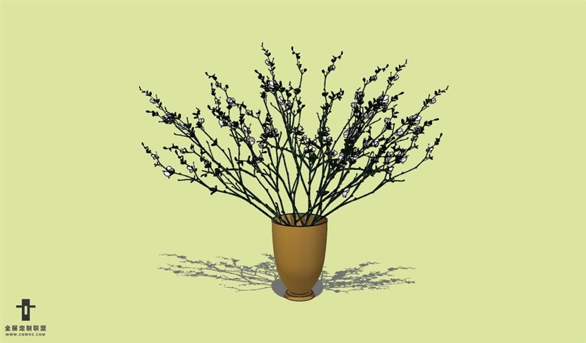 SketchUp草图大师花卉植物花瓶SU模型Vase-052SKP模型