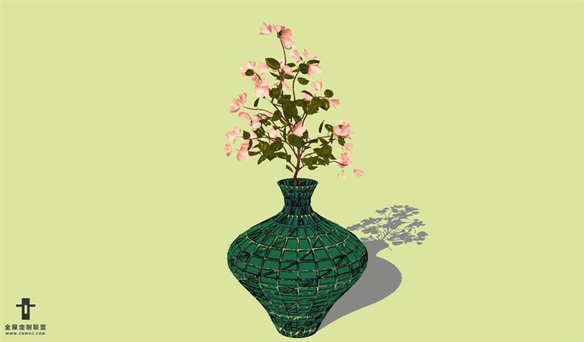 SketchUp草图大师花卉植物花瓶SU模型Vase-054SKP模型