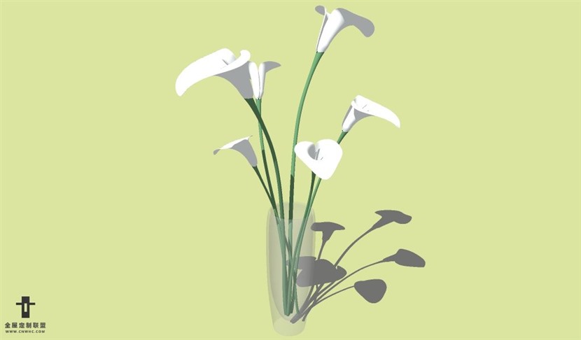 SketchUp草图大师花卉植物花瓶SU模型Vase-057SKP模型