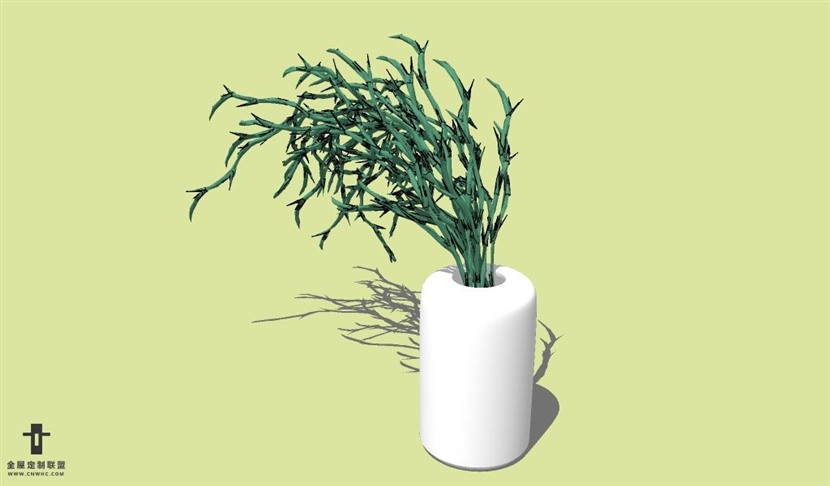 SketchUp草图大师花卉植物花瓶SU模型Vase-058SKP模型