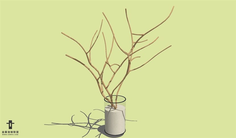 SketchUp草图大师花卉植物花瓶SU模型Vase-061SKP模型