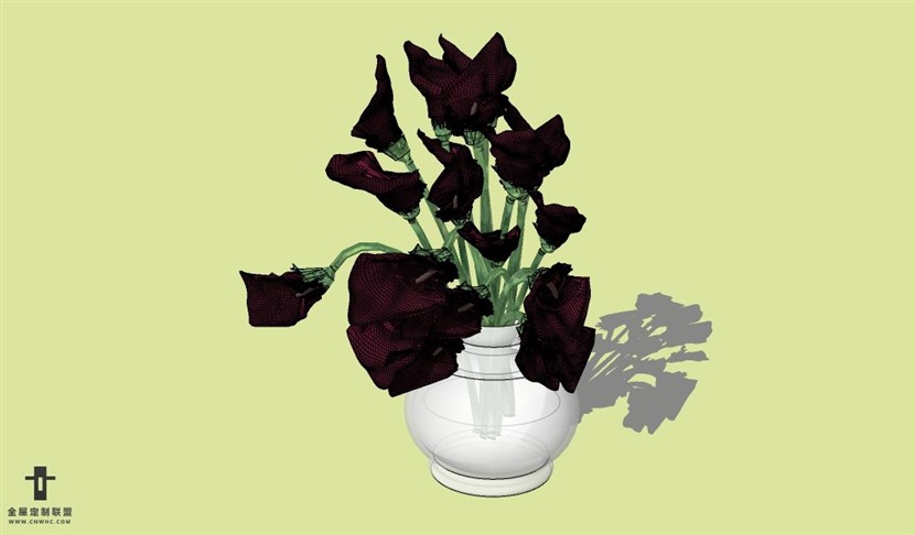 SketchUp草图大师花卉植物花瓶SU模型Vase-068SKP模型