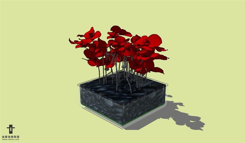 SketchUp草图大师花卉植物花瓶SU模型Vase-072SKP模型