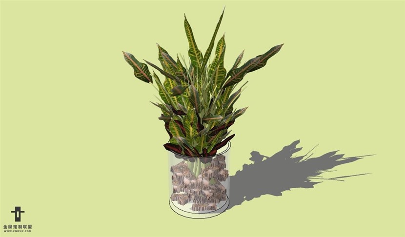 SketchUp草图大师花卉植物花瓶SU模型Vase-076SKP模型