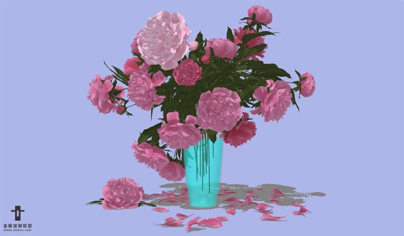 SketchUp草图大师花卉植物花瓶SU模型Vase-098SKP模型