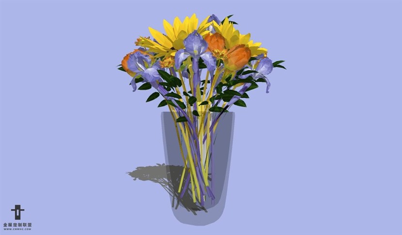 SketchUp草图大师花卉植物花瓶SU模型Vase-099SKP模型