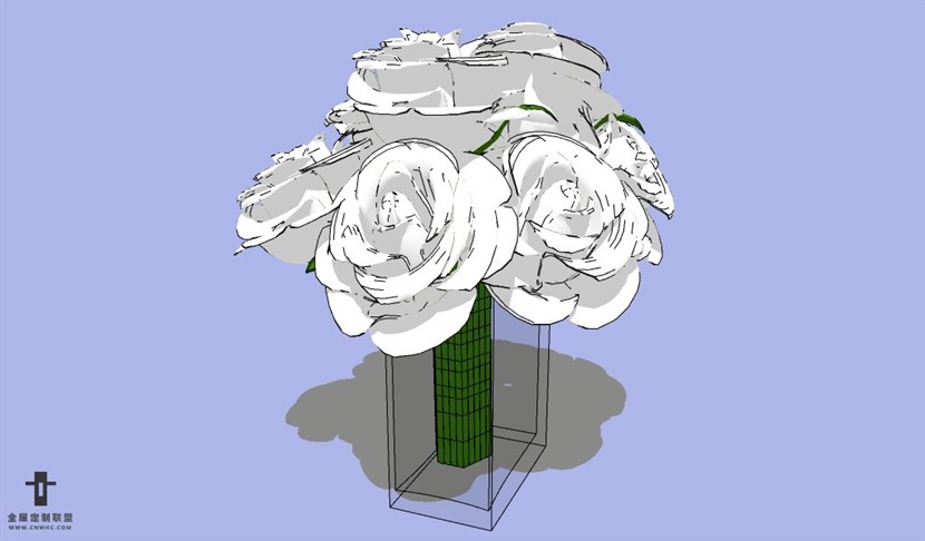 SketchUp草图大师花卉植物花瓶SU模型Vase-102SKP模型