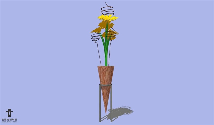 SketchUp草图大师花卉植物花瓶SU模型Vase-106SKP模型