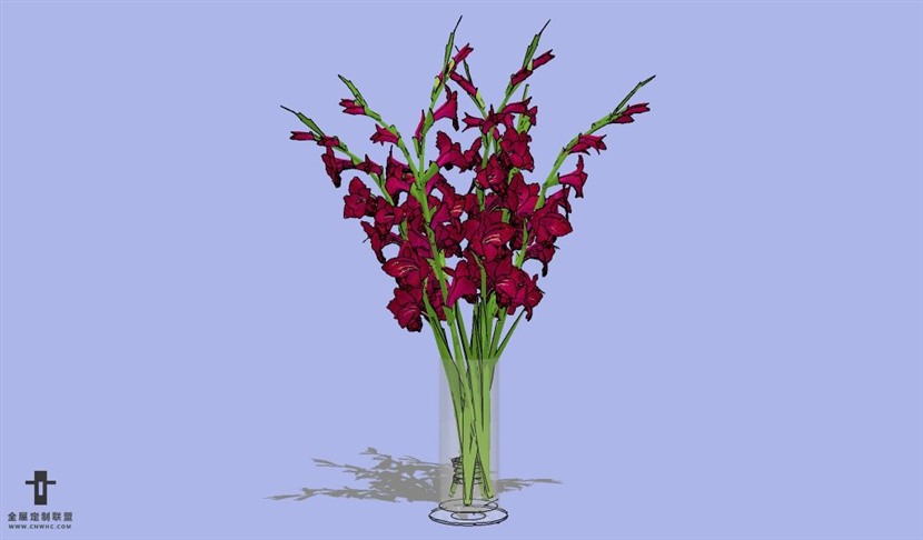 SketchUp草图大师花卉植物花瓶SU模型Vase-110SKP模型