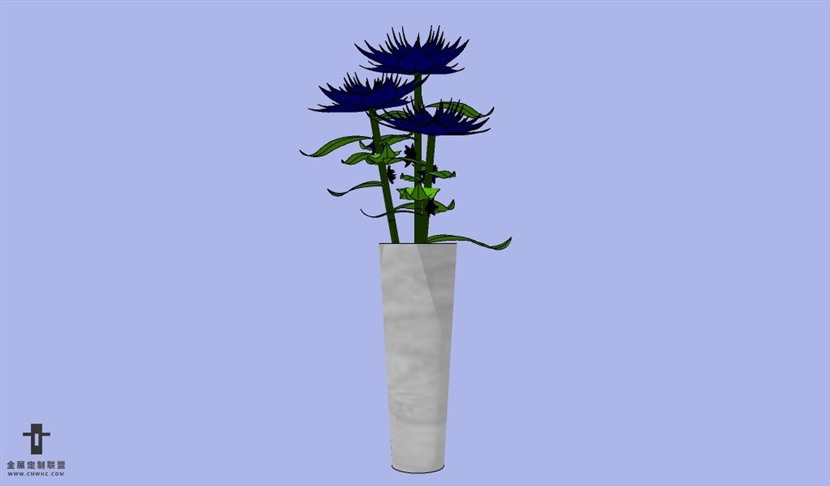 SketchUp草图大师花卉植物花瓶SU模型Vase-112SKP模型