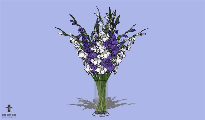 SketchUp草图大师花卉植物花瓶SU模型Vase-113SKP模型