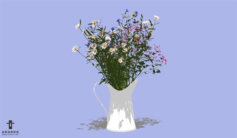 SketchUp草图大师花卉植物花瓶SU模型Vase-114SKP模型