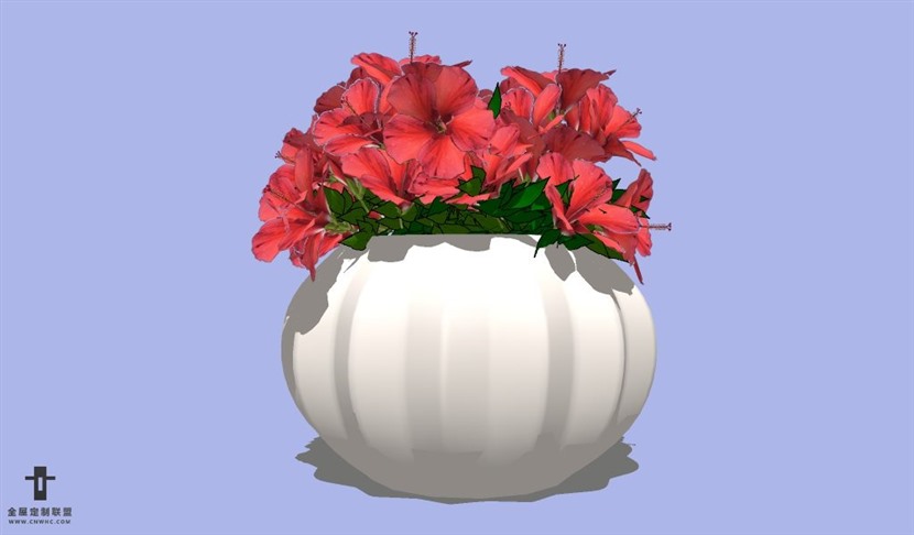 SketchUp草图大师花卉植物花瓶SU模型Vase-115SKP模型