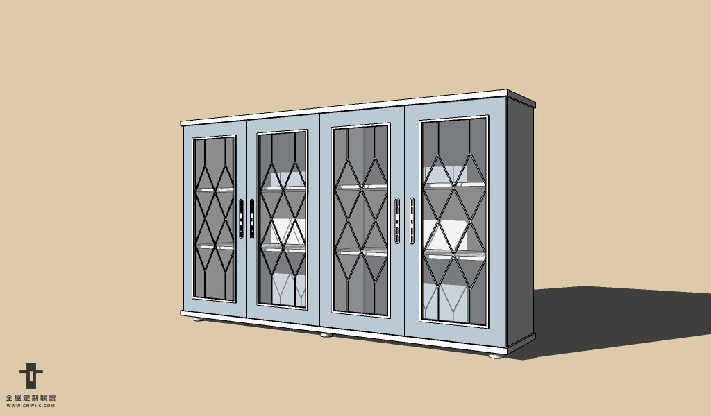 SketchUp草图大师欧式红酒柜SU模型下载wine cabinet-003SKP模型