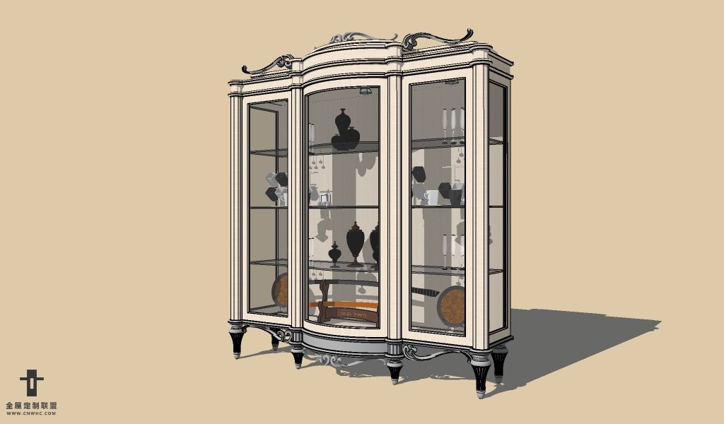 SketchUp草图大师欧式红酒柜SU模型下载wine cabinet-004SKP模型