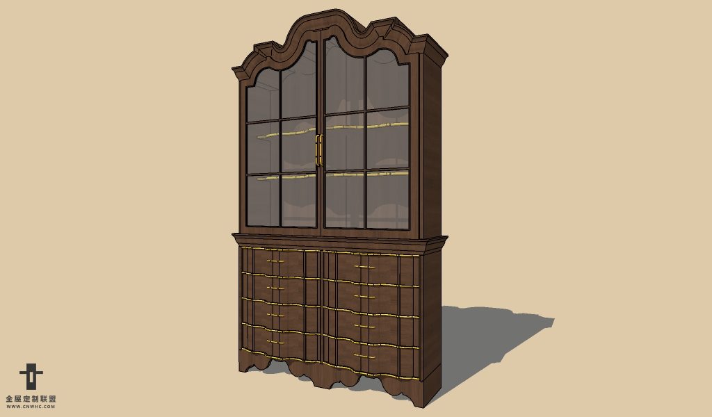 SketchUp草图大师欧式红酒柜SU模型下载wine cabinet-007SKP模型