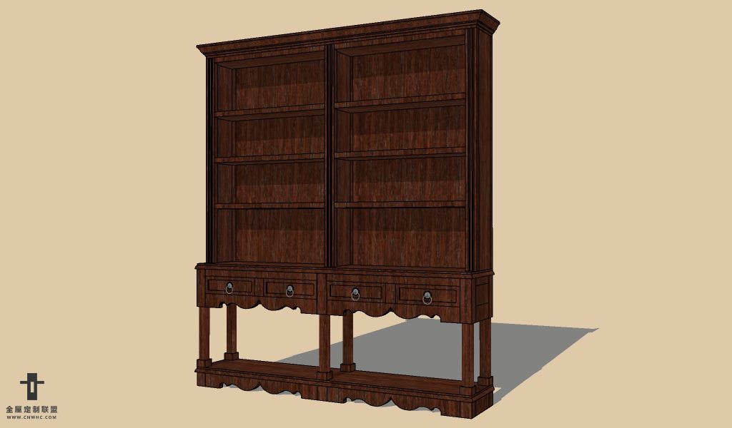 SketchUp草图大师欧式红酒柜SU模型下载wine cabinet-015SKP模型